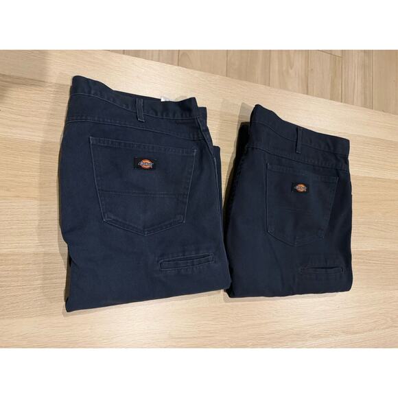 Dickies 874 Original Fit Work Pants Mens 44 X 32 Navy Blue Twill Chino Lot Of 2 - Picture 1 of 5
